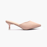 Sculptural Heel Mules light pink side profile with heel
