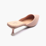 Sculptural Heel Mules light pink back