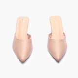 Sculptural Heel Mules light pink front