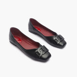 Chainlink Flat Ballerinas black side angle