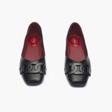Chainlink Flat Ballerinas black front angle