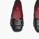Chainlink Flat Ballerinas black front zoom