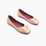 Chainlink Flat Ballerinas beige side angle