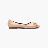 Chainlink Flat Ballerinas beige side profile with heel