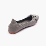 Quilted Ballerinas With Metal Bit grey back