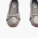 Quilted Ballerinas With Metal Bit grey front zoom