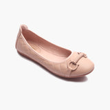 Quilted Ballerinas With Metal Bit light pink side single