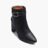 Side Buckle Embellished Boots black side single