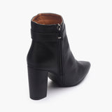 Side Buckle Embellished Boots black back