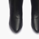 Side Buckle Embellished Boots black front angle