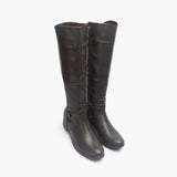 Croc Finish Single buckle Boots grey side angle