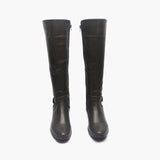 Croc Finish Single buckle Boots grey front angle