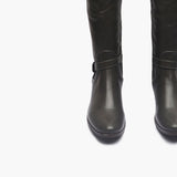 Croc Finish Single buckle Boots grey front zoom