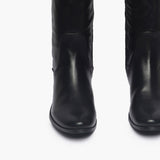 Quilted Boots black front angle zoomed