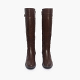 Quilted Boots brown front angle
