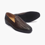 Arrow Weave Slip Ons brown side and sole