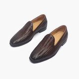Arrow Weave Slip Ons brown opposite side