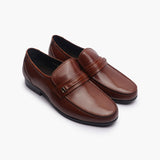 Compact Toe Slip Ons brown side angle
