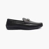 Leather Loafers with Buckle black side profile