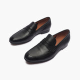 Milled Leather Penny Loafers black opposite side