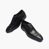 Medallion Toe Semi Brogue Lace ups black