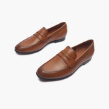 Milled Leather Penny Loafers tan opposite side