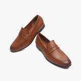 Milled Leather Penny Loafers tan
