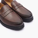 EVA Sole Penny Slip On brown side angle zoom
