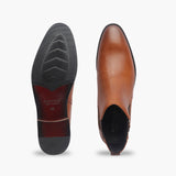 Chelsea Boots with Side Buckle cognac top and sole