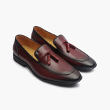 Tassle Slip Ons maroon side angle