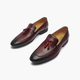 Tassle Slip Ons maroon opposite side