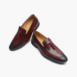 Tassle Slip Ons maroon