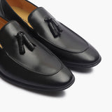 Tassle Slip Ons black side angle zoom