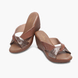 Contemporary Cross Wedges brown