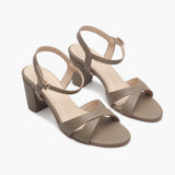 Classic Cross Sandals beige side angle