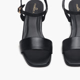 Classic Block Heel Sandals black front