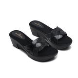 Shimmery Symmetric Strap Wedges black side angle