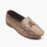 Tassle Accented Loafers beige side single