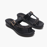 Stone Encrusted Wedges black side angle