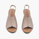 Backstrap Wedge Sandals gold front