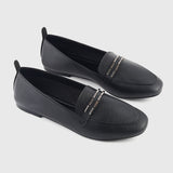Metal Accented Shoes Black Side Angle