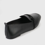 String Embellished Shoes Black