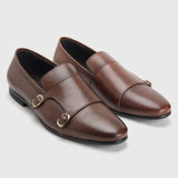 Double Buckle Low Cut Monk Coffee