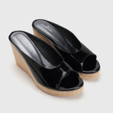 Open Toe Slide Black Side Angle