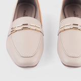 Metal Accented Shoes Light Beige