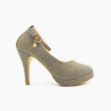 Shimmer Platform Pumps Metallic