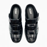 Backless Roman Mules Black