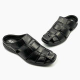 Backless Roman Mules Black