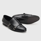 Double Buckle Low Cut Monk Black