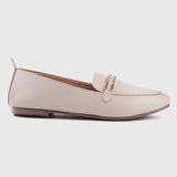 Metal Accented Shoes Light Beige